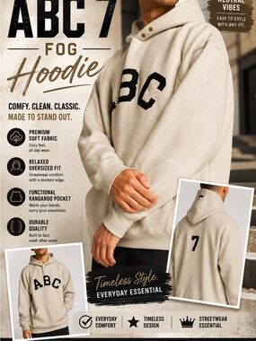 Fear of God ABC 7 Hoodie in Fog Beige